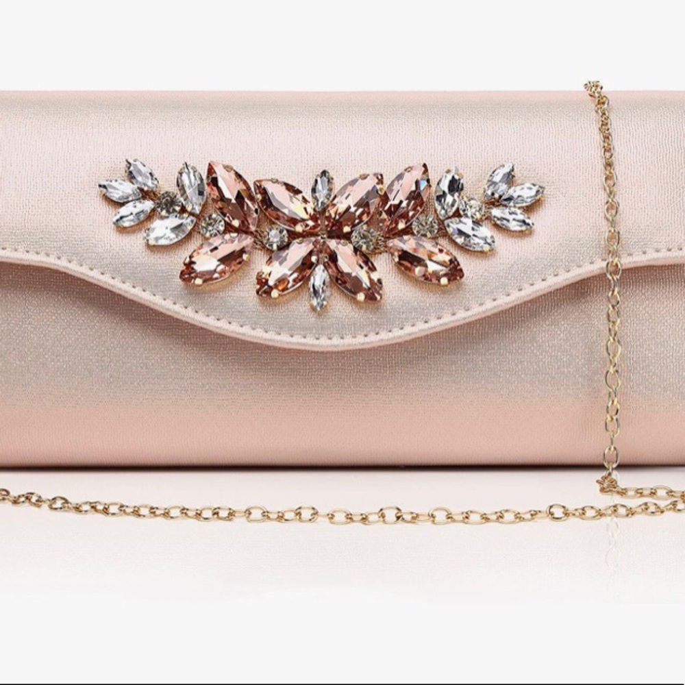 Rose Gold Jewel Evening Bag